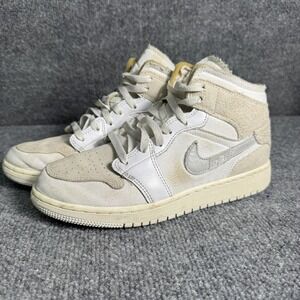 Nike Air Jordan 1 Mid Craft Inside Out Kids 6Y White Grey FB9142-120 Sneaker
